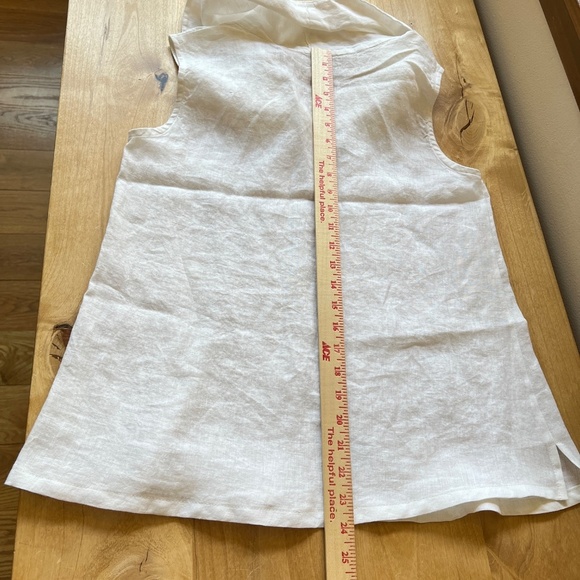 CHALET TUNIC S 100% LINEN COWL BREATHABLE COASTAL GRANDMA SUMMER RESORT CHIC - Picture 9 of 10